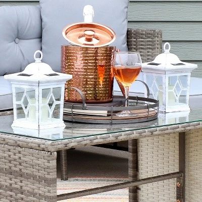 Cheapest π Sunnydaze Decor Sunnydaze Outdoor Lucien Hanging Tabletop Solar LED Rustic Farmhouse Decorative Candle Lantern - 9" - White - 2pk π― 4 Cheapest π Sunnydaze Decor Sunnydaze Outdoor Lucien Hanging Tabletop Solar LED Rustic Farmhouse Decorative Candle Lantern - 9" - White - 2pk π― - Image 2