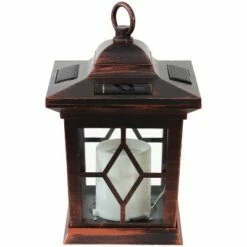 Top 10 💯 Sunnydaze Decor Sunnydaze Outdoor Lucien Hanging Tabletop Solar LED Rustic Farmhouse Decorative Candle Lantern - 9" - Copper - 2pk 🎉 -Outdoor Lighting Store unnamed file 979