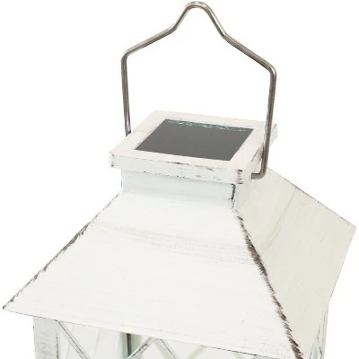 Outlet 🥰 Sunnydaze Decor Sunnydaze Outdoor Concord Hanging Tabletop Solar LED Rustic Farmhouse Decorative Candle Lantern - 11" - White 🎉 5 Outlet 🥰 Sunnydaze Decor Sunnydaze Outdoor Concord Hanging Tabletop Solar LED Rustic Farmhouse Decorative Candle Lantern - 11" - White 🎉 - Image 3